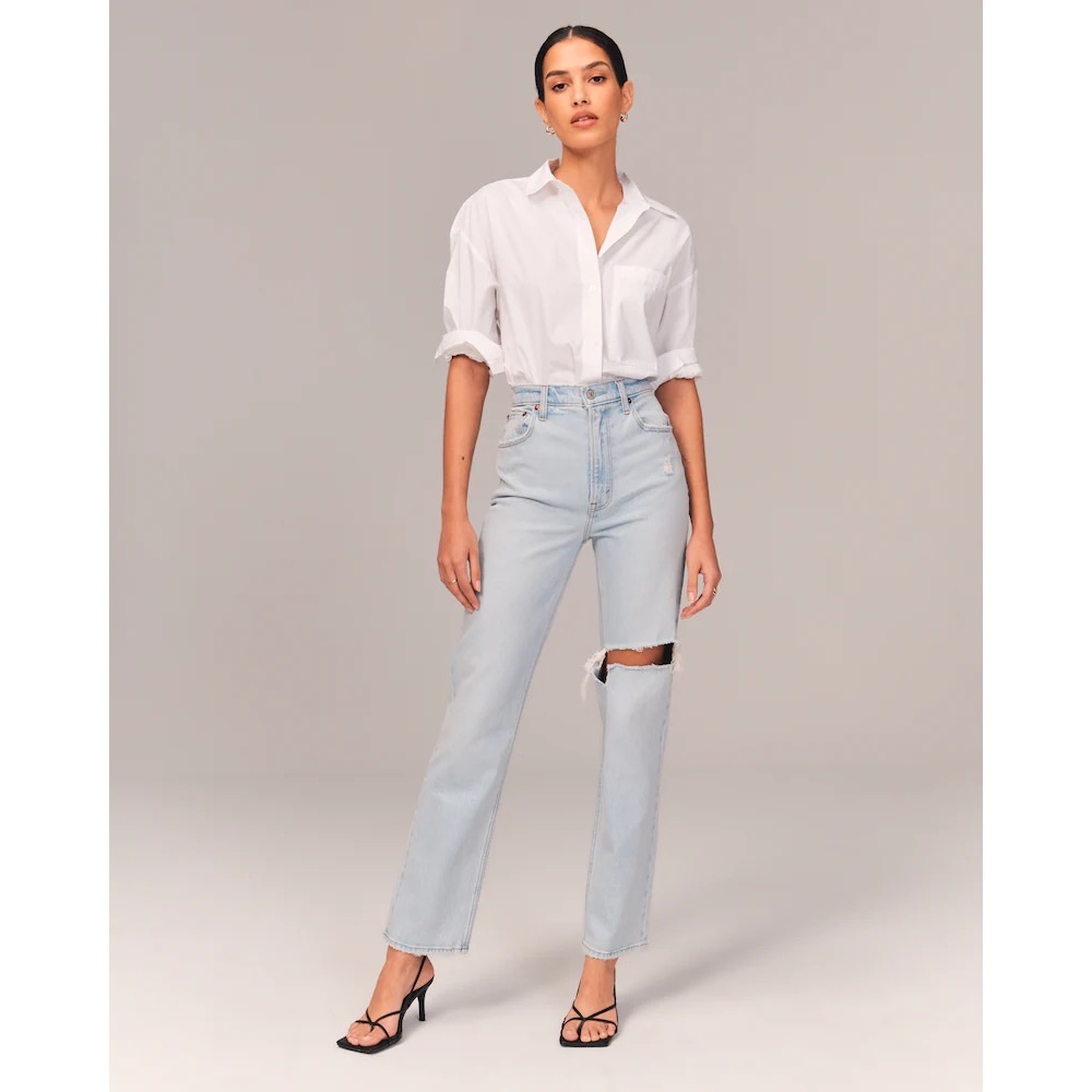 NWT! Abercrombie & Fitch 90s Ultra High Rise Straight Jeans